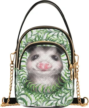 Women's Wave Cross Body Chest Bag, 52 inch Gold Chain Shoulder Handbag Purse
