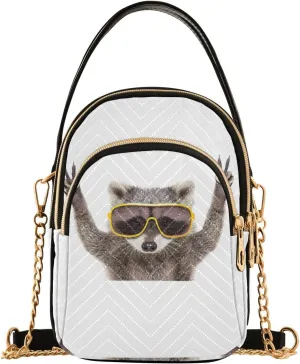 Women's Wave Cross Body Chest Bag, 52 inch Gold Chain Shoulder Handbag Purse