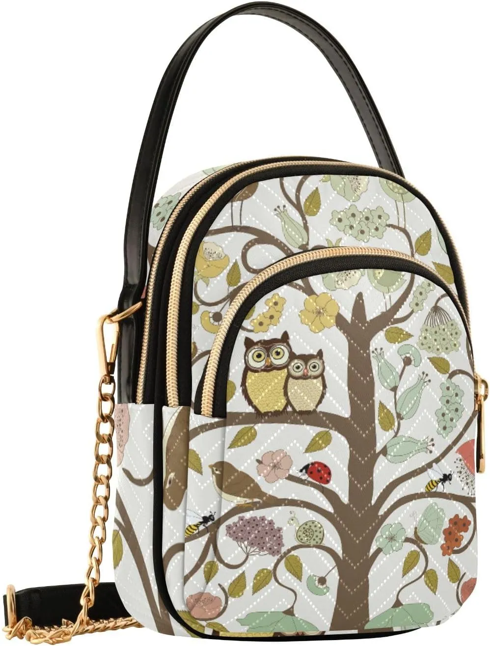 Women's Wave Cross Body Chest Bag, 52 inch Gold Chain Shoulder Handbag Purse