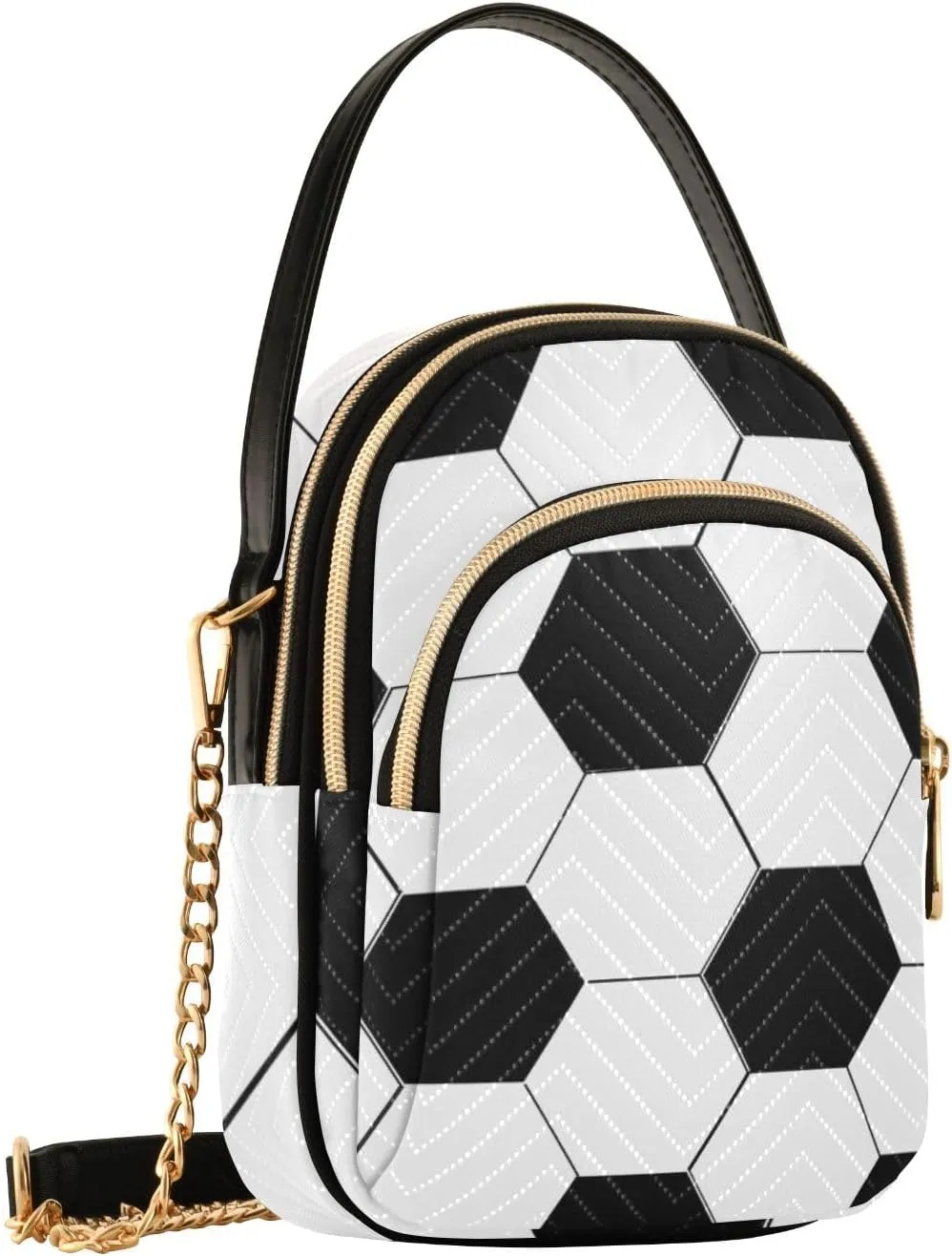 Women's Wave Cross Body Chest Bag, 52 inch Gold Chain Shoulder Handbag Purse