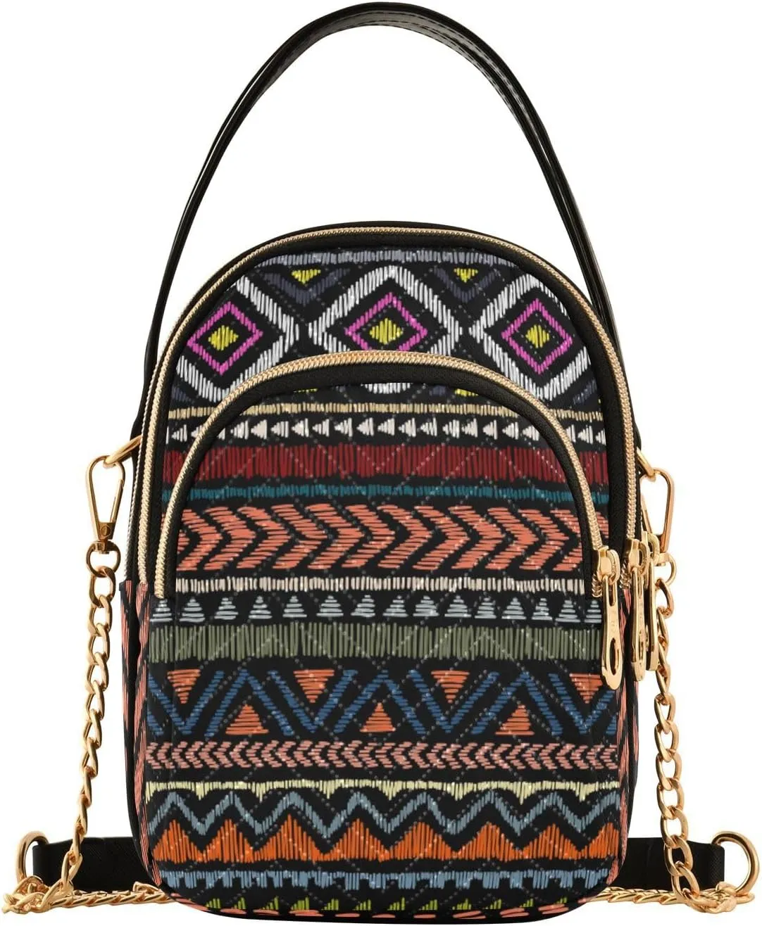 Women's Wave Cross Body Chest Bag, 52 inch Gold Chain Shoulder Handbag Purse