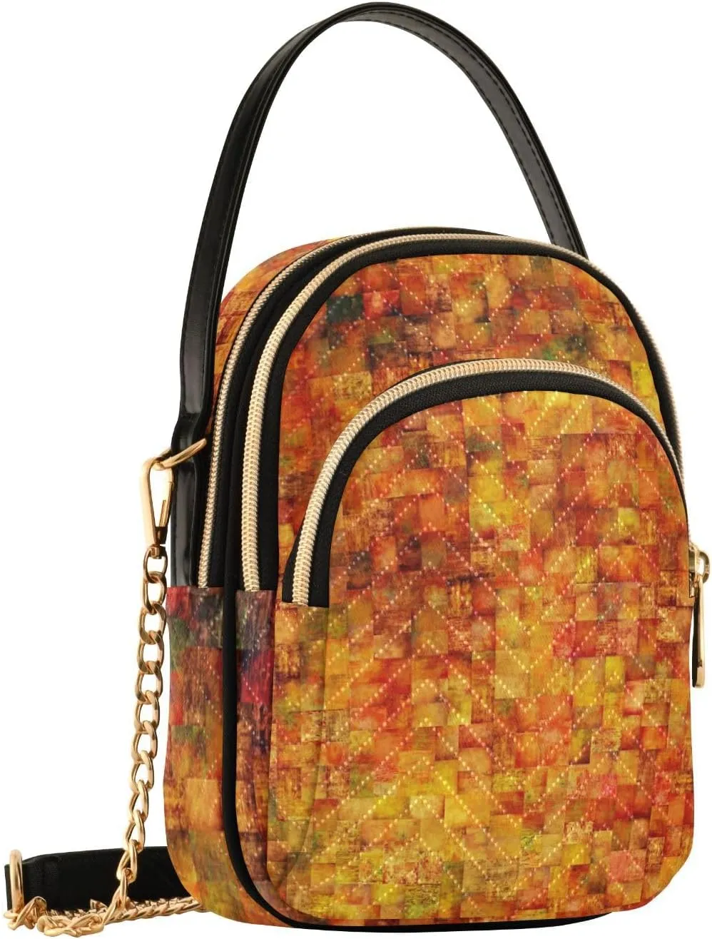 Women's Wave Cross Body Chest Bag, 52 inch Gold Chain Shoulder Handbag Purse
