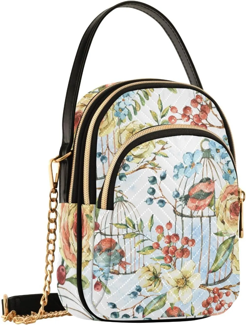 Women's Wave Cross Body Chest Bag, 52 inch Gold Chain Shoulder Handbag Purse