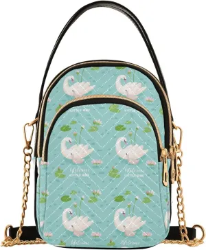 Women's Wave Cross Body Chest Bag, 52 inch Gold Chain Shoulder Handbag Purse
