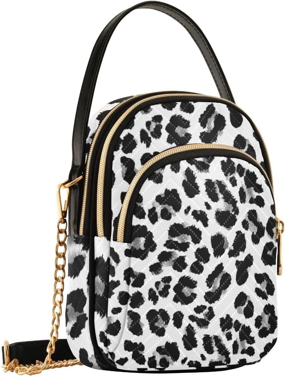 Women's Wave Cross Body Chest Bag, 52 inch Gold Chain Shoulder Handbag Purse