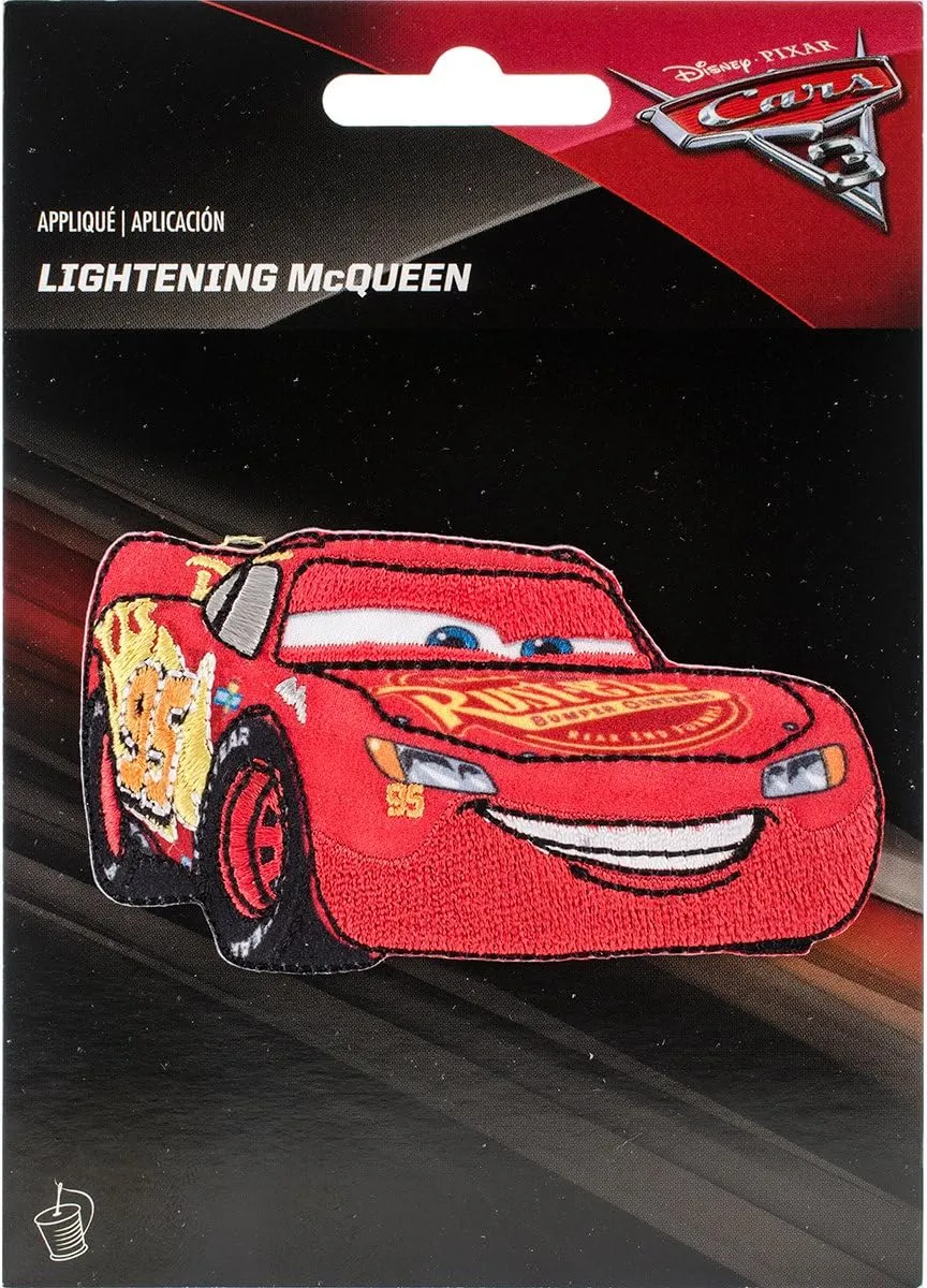 Wrights Disney Cars Iron-On Applique, Lightning McQueen