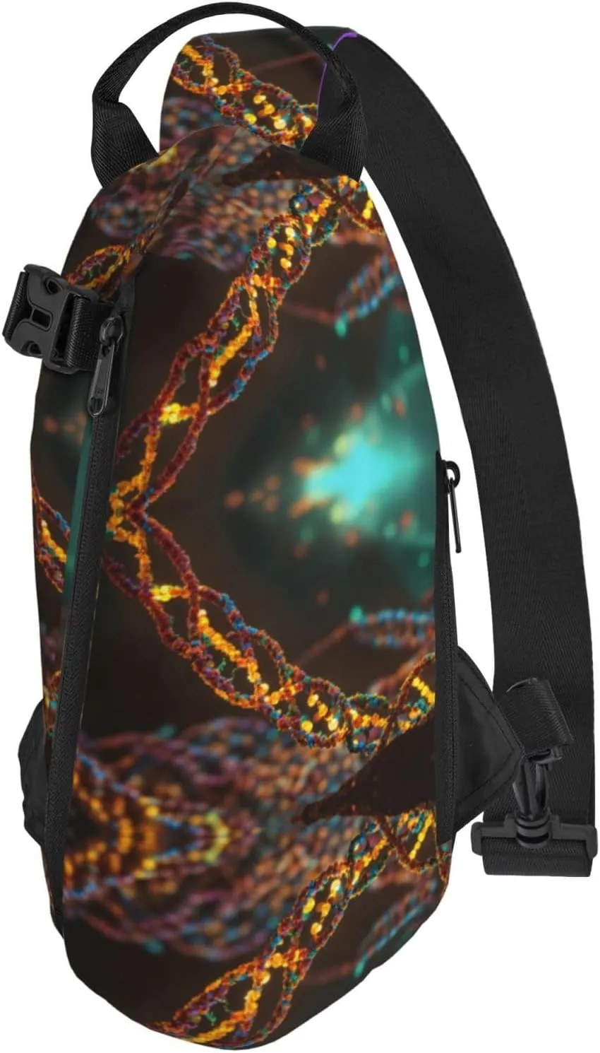 WURTON Dna Chain Photo Print Crossbody Backpack Cross Pack Lightweight Sling Bag Travel, Hiking