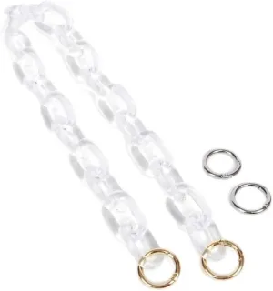 Yichain Chunky Acrylic Purse Strap Bag Chain Handle Replacement,Handbag Purse Making Accessory Decoration (Transparent)