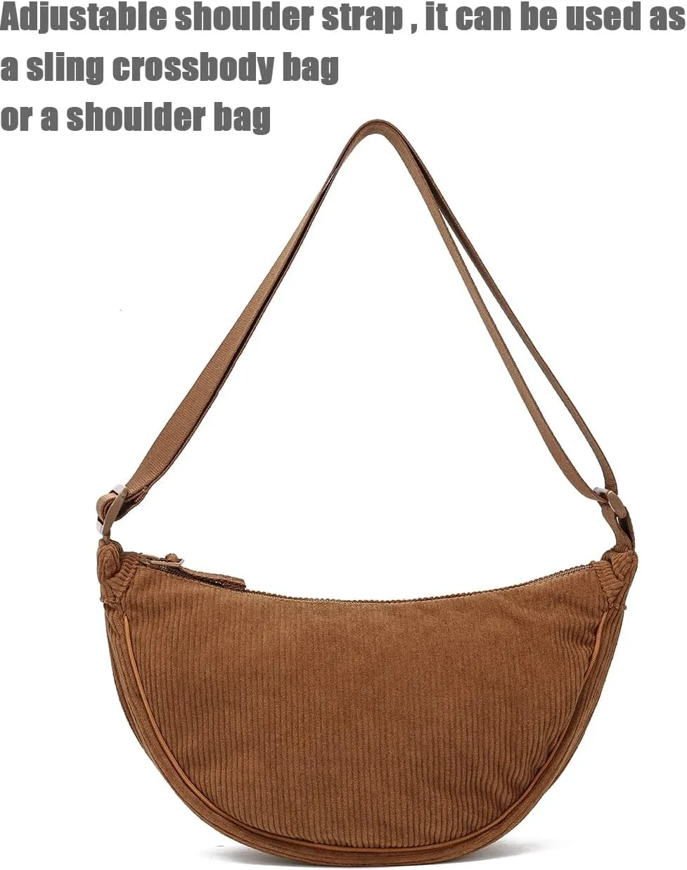 YIKOEE Crescent Bag for Women Men Small Sling Crossbody Bag with Half Moon Shape
