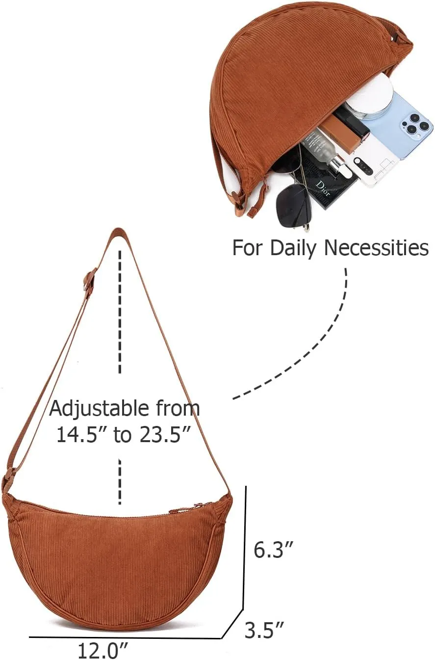YIKOEE Crescent Bag for Women Men Small Sling Crossbody Bag with Half Moon Shape