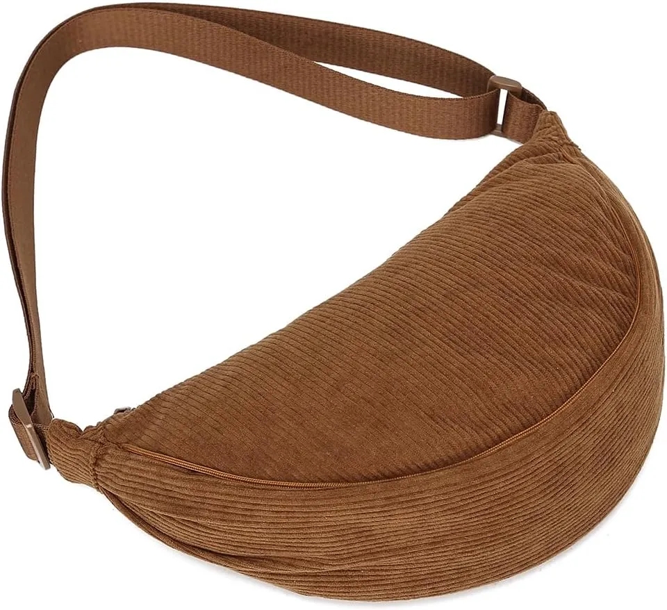 YIKOEE Crescent Bag for Women Men Small Sling Crossbody Bag with Half Moon Shape