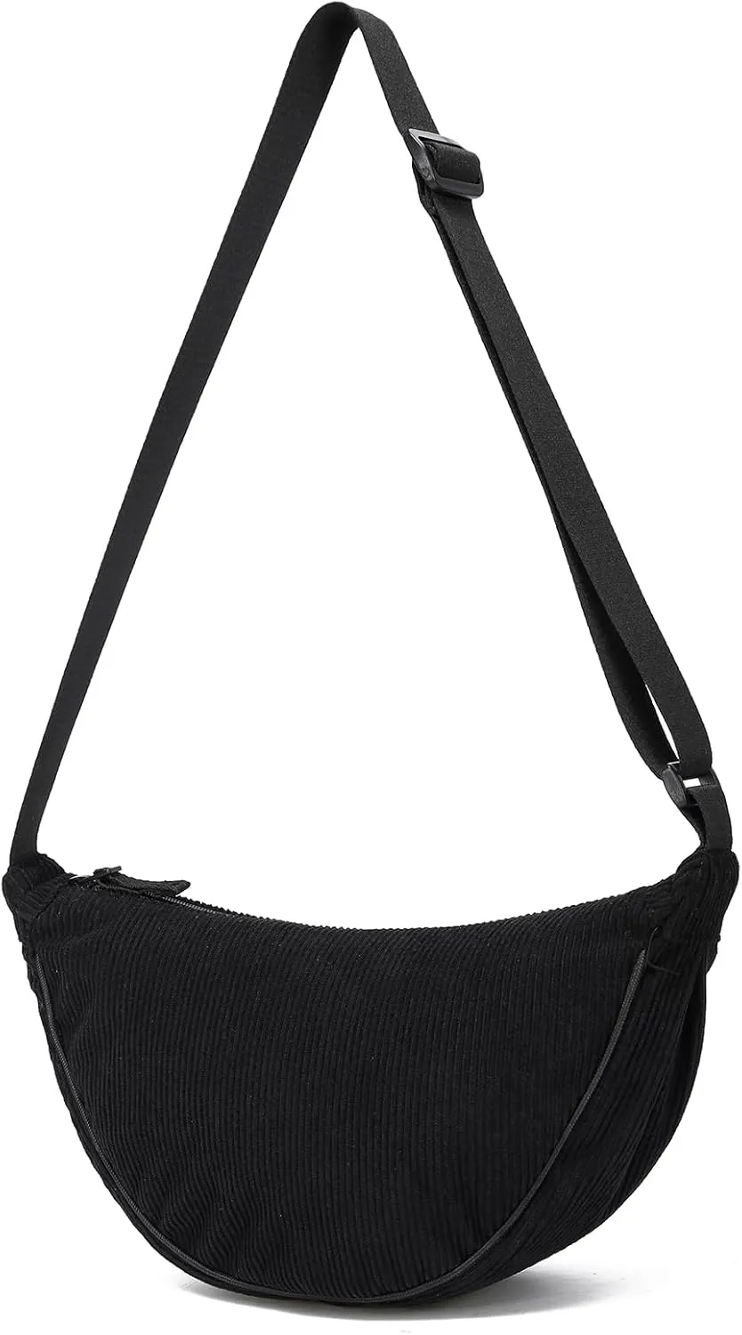 YIKOEE Crescent Bag for Women Men Small Sling Crossbody Bag with Half Moon Shape