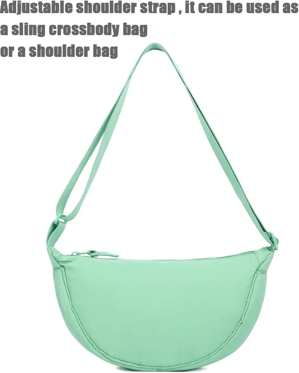 YIKOEE Crescent Bag for Women Men Small Sling Crossbody Bag with Half Moon Shape