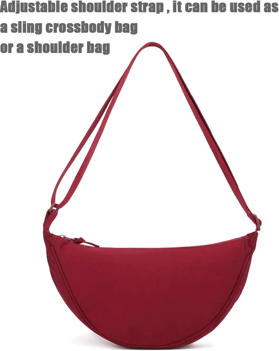 YIKOEE Crescent Bag for Women Men Small Sling Crossbody Bag with Half Moon Shape
