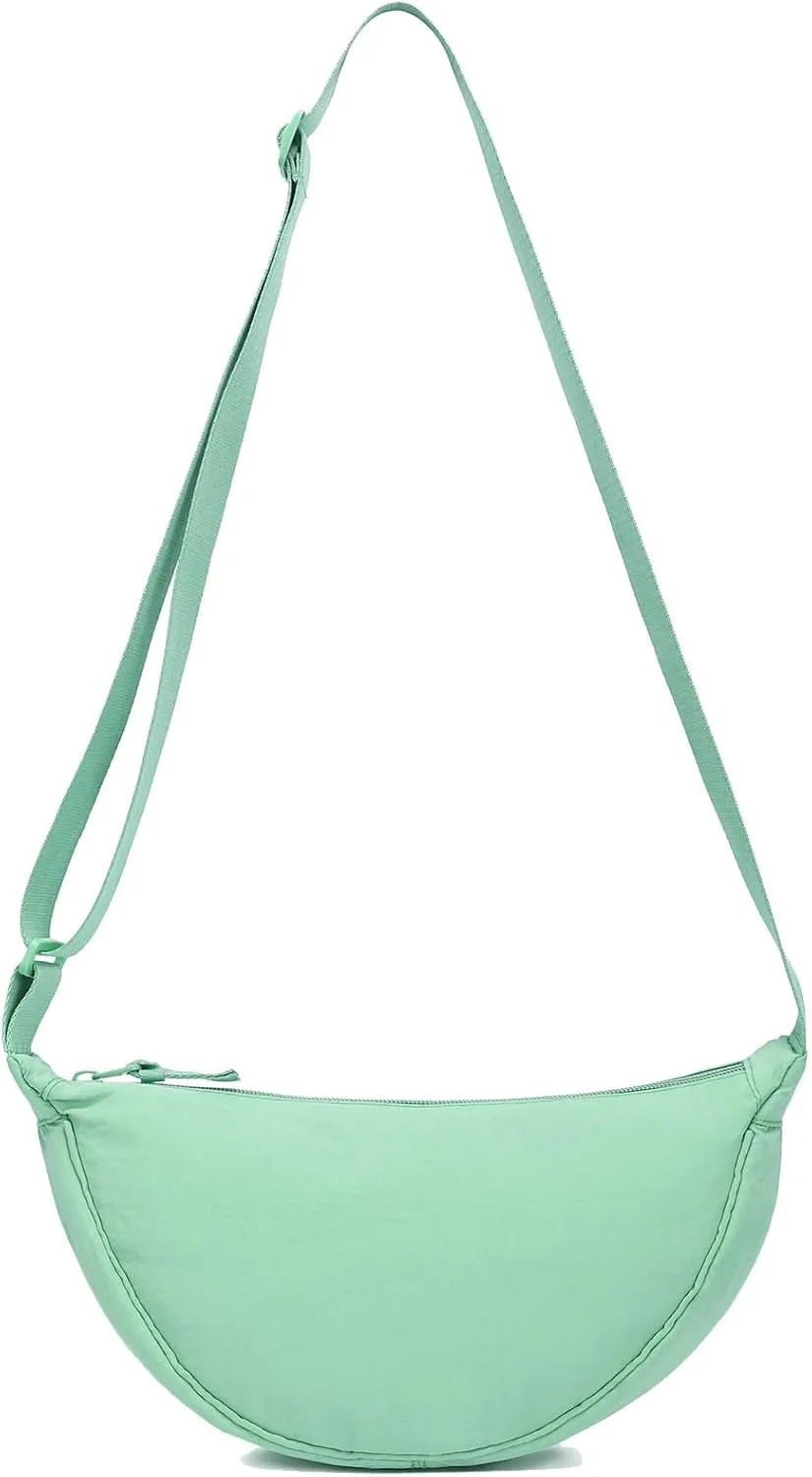 YIKOEE Crescent Bag for Women Men Small Sling Crossbody Bag with Half Moon Shape