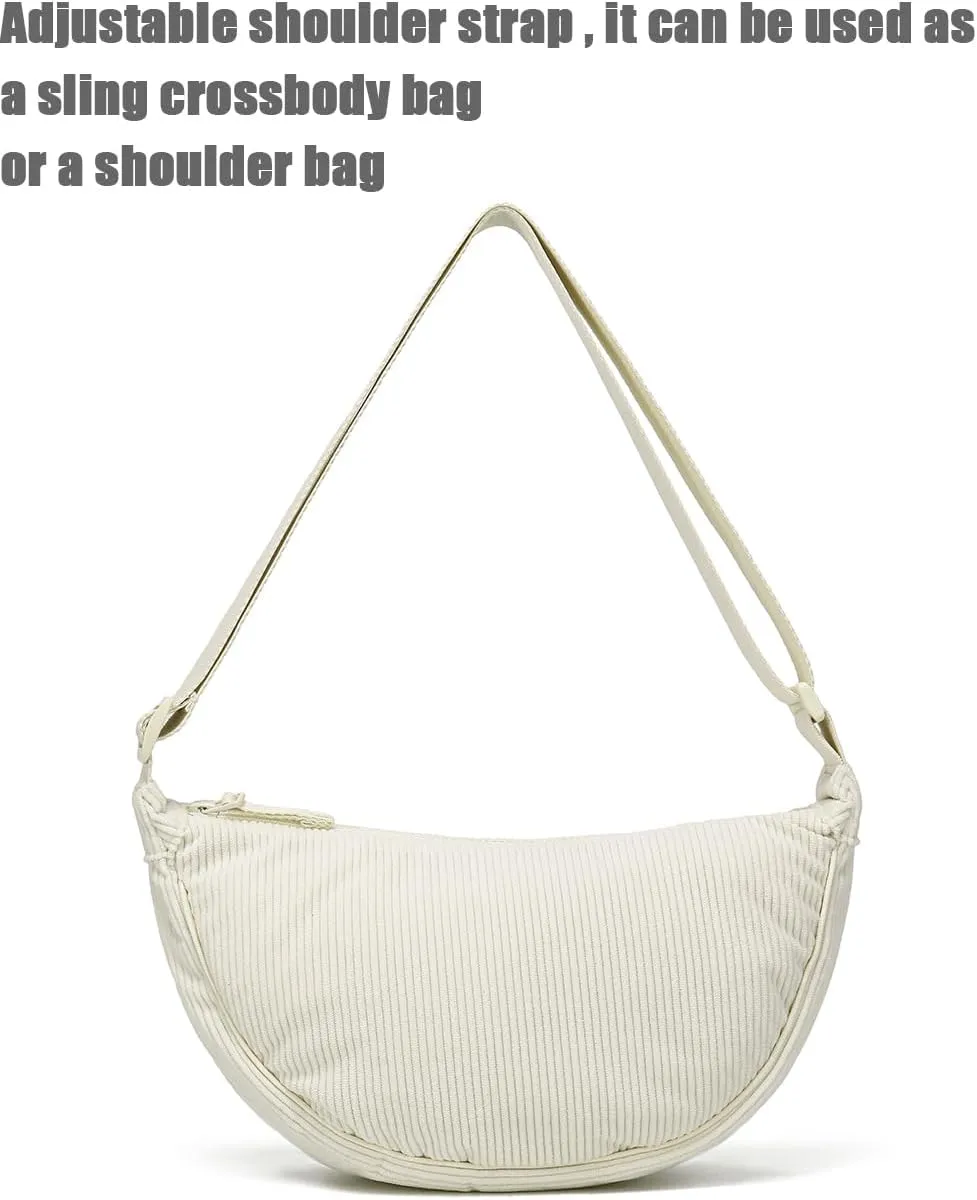 YIKOEE Crescent Bag for Women Men Small Sling Crossbody Bag with Half Moon Shape