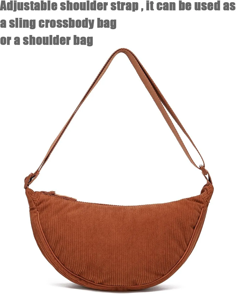 YIKOEE Crescent Bag for Women Men Small Sling Crossbody Bag with Half Moon Shape