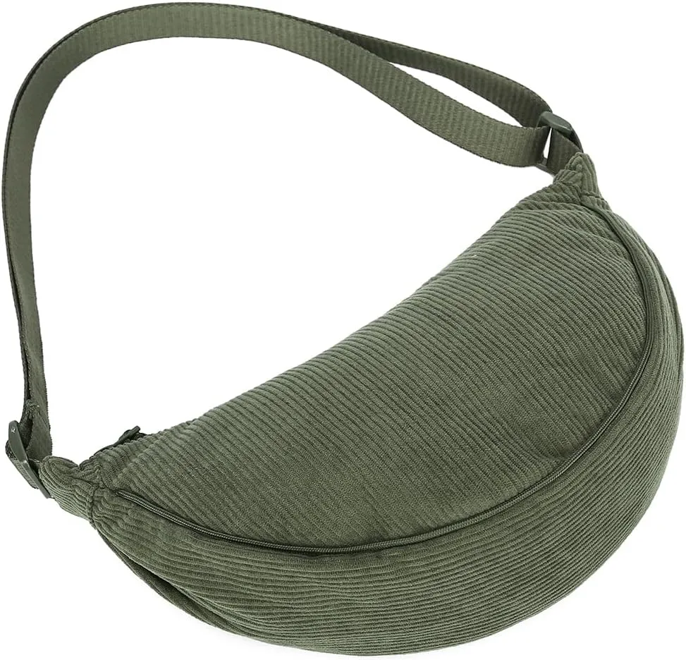YIKOEE Crescent Bag for Women Men Small Sling Crossbody Bag with Half Moon Shape