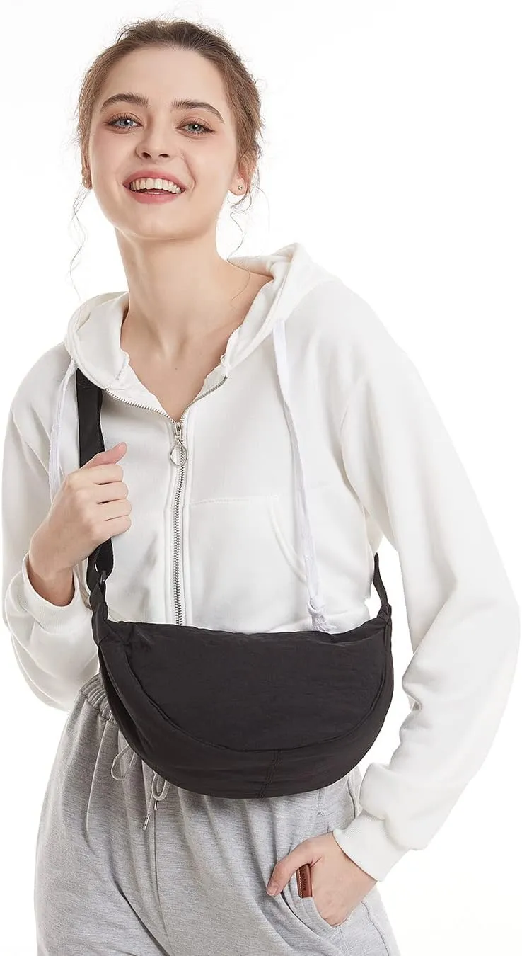YIKOEE Crescent Bag for Women Men Small Sling Crossbody Bag with Half Moon Shape
