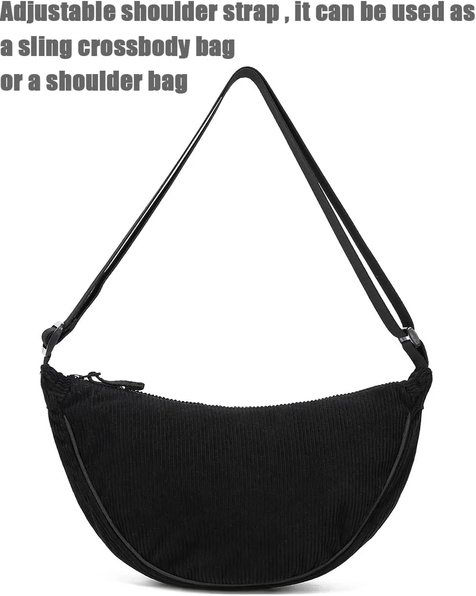 YIKOEE Crescent Bag for Women Men Small Sling Crossbody Bag with Half Moon Shape