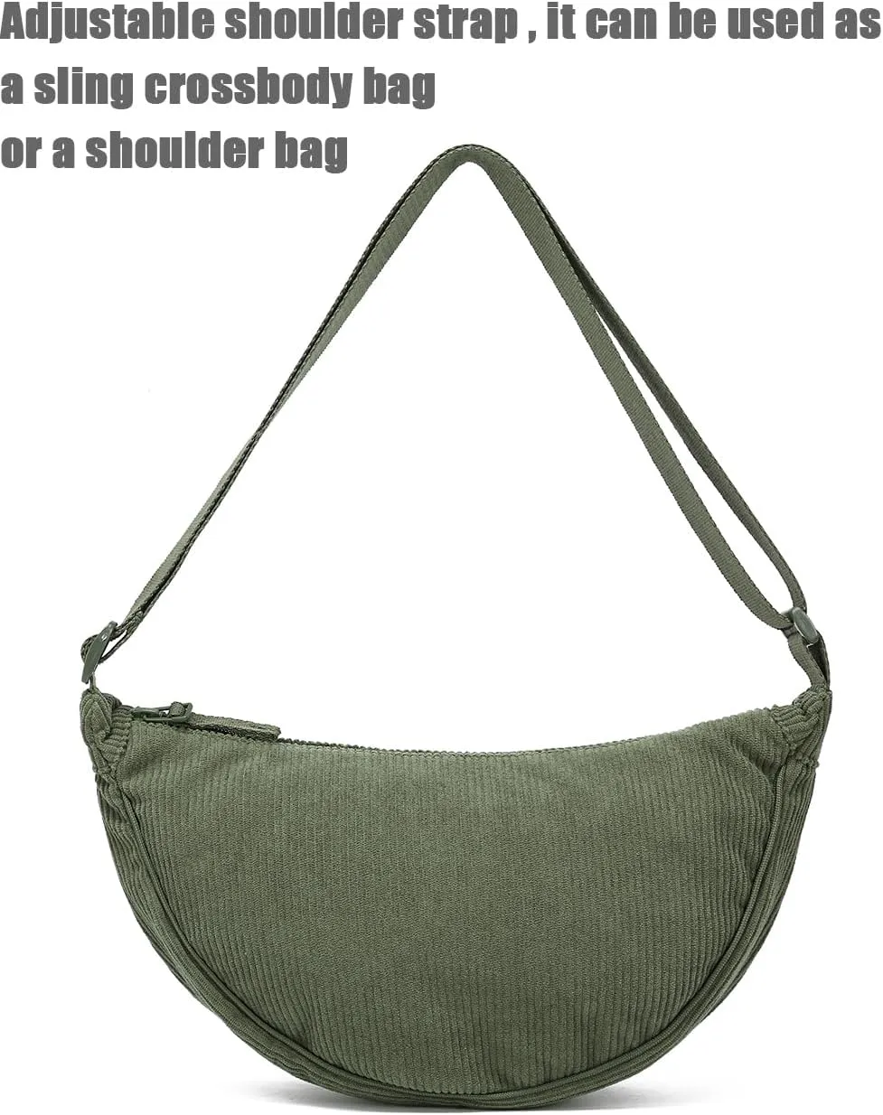 YIKOEE Crescent Bag for Women Men Small Sling Crossbody Bag with Half Moon Shape