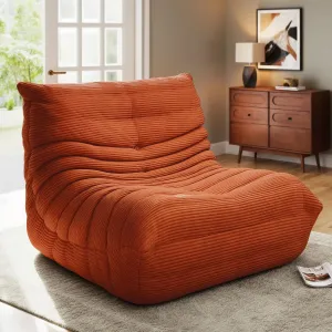 YITAHOME Bean Bag Chairs for Adults, Giant Lazy Floor Sofa with Memory Foam, Comfy Cordury Fireside Chair Beanbags for Living Room Apartment Dorm Office, Brown