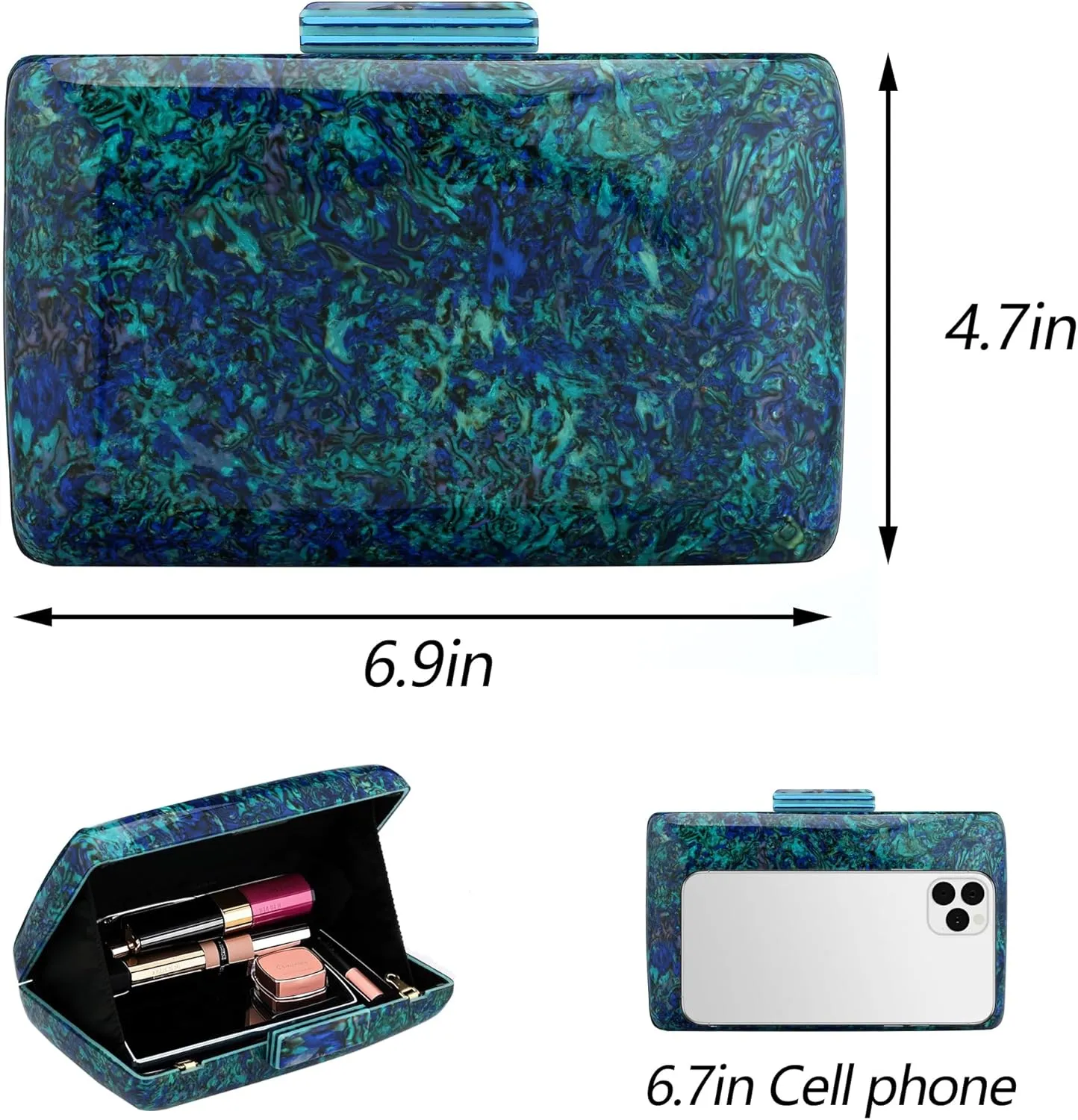 YYW Women’s Evening Clutch Acrylic Clutch Purses for Women Wedding Prom Dress Bag