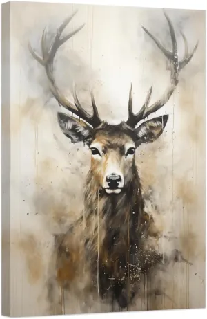 ZHOUWALLPIC Deer Canvas Wall Art Deer in the jungle Canvas Painting Deer Wall Decor Wildlife Animals Artwork Print on Canvas Paintings Art Posters for Home Bedroom Living Room Decor(Deer01 12*18inch)