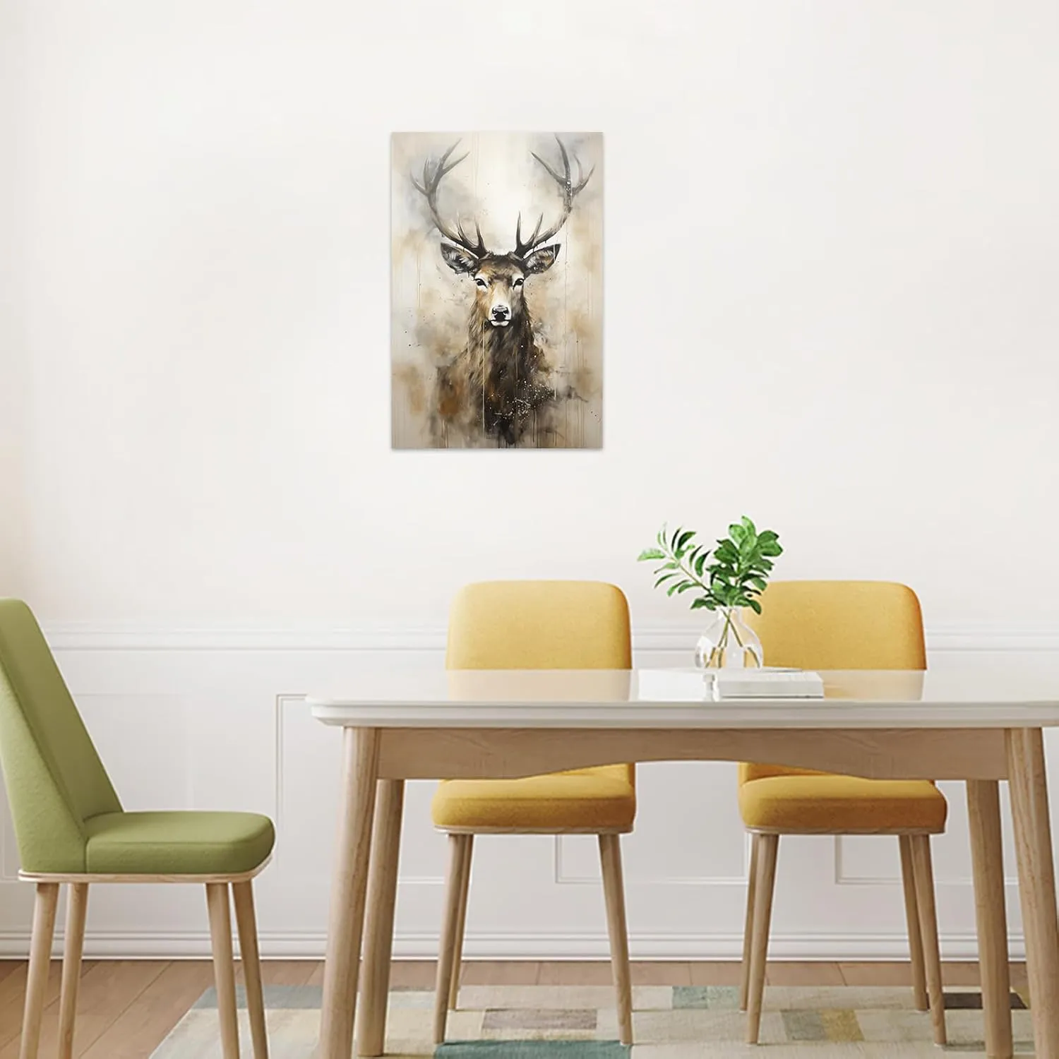 ZHOUWALLPIC Deer Canvas Wall Art Deer in the jungle Canvas Painting Deer Wall Decor Wildlife Animals Artwork Print on Canvas Paintings Art Posters for Home Bedroom Living Room Decor(Deer01 12*18inch)