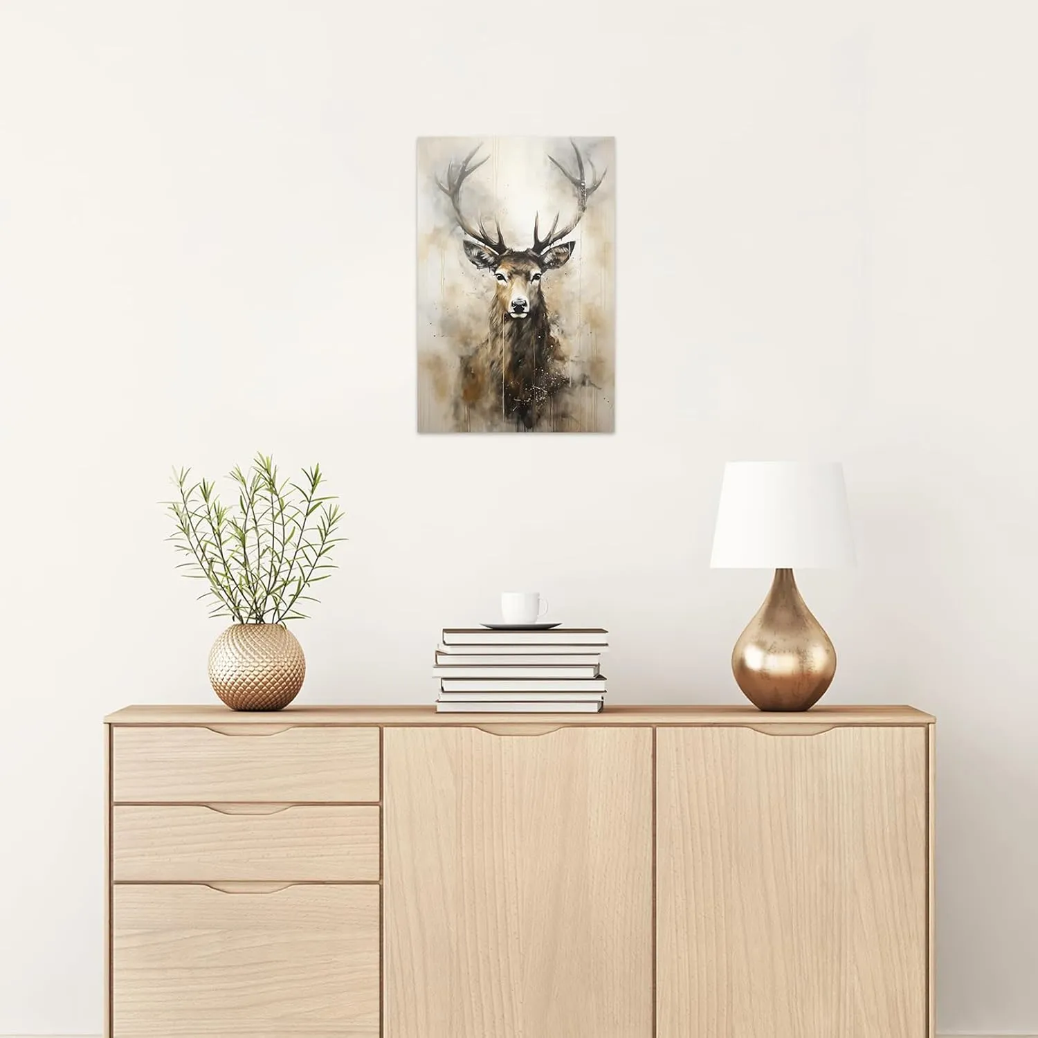 ZHOUWALLPIC Deer Canvas Wall Art Deer in the jungle Canvas Painting Deer Wall Decor Wildlife Animals Artwork Print on Canvas Paintings Art Posters for Home Bedroom Living Room Decor(Deer01 12*18inch)