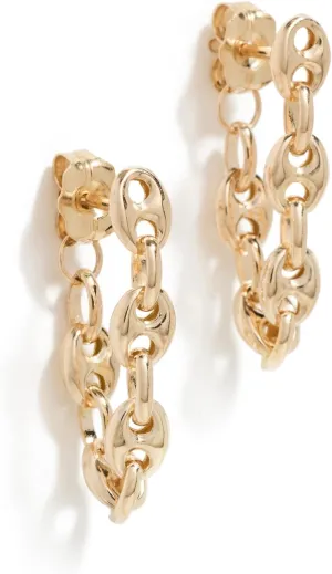 Zoe Chicco Women's 14k Gold Mariner Chain To Back Earrings