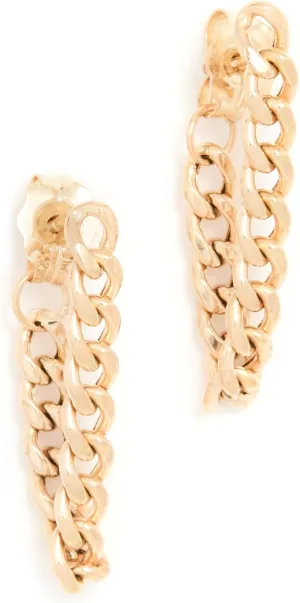 Zoe Chicco Women's 14k Gold Small Curb Chain Huggie Earrings